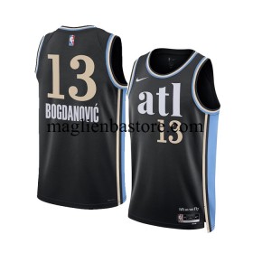 Maglia NBA Atlanta Hawks Bogdanovic 13 Nike 2023-2024 City Edition Nero Swingman - Uomo